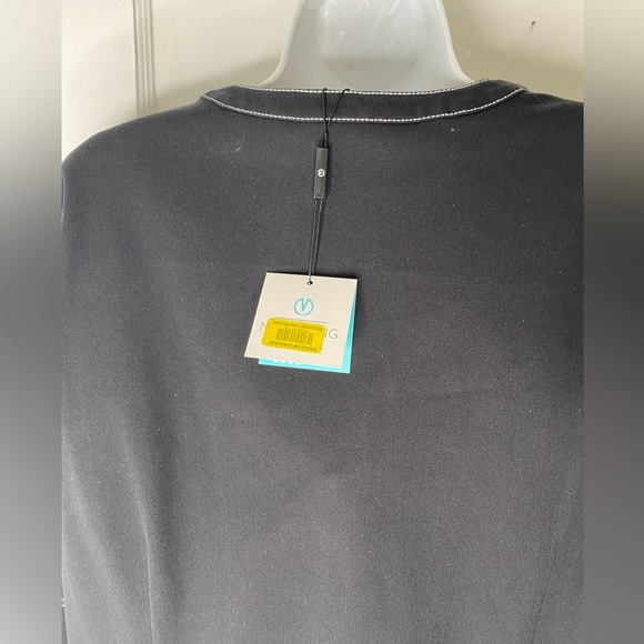 Ming Wang NWT Black Zip-Up Jacket with White Stitching Size L - Picture 8 of 9